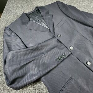 Canali Mens 40R Sport Coat 3 Button Wool Blazer Suit Jacket Navy Blue Italy